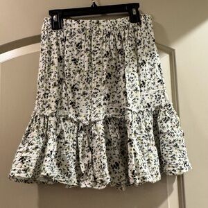 Red Haute Floral Ruffle Skirt small